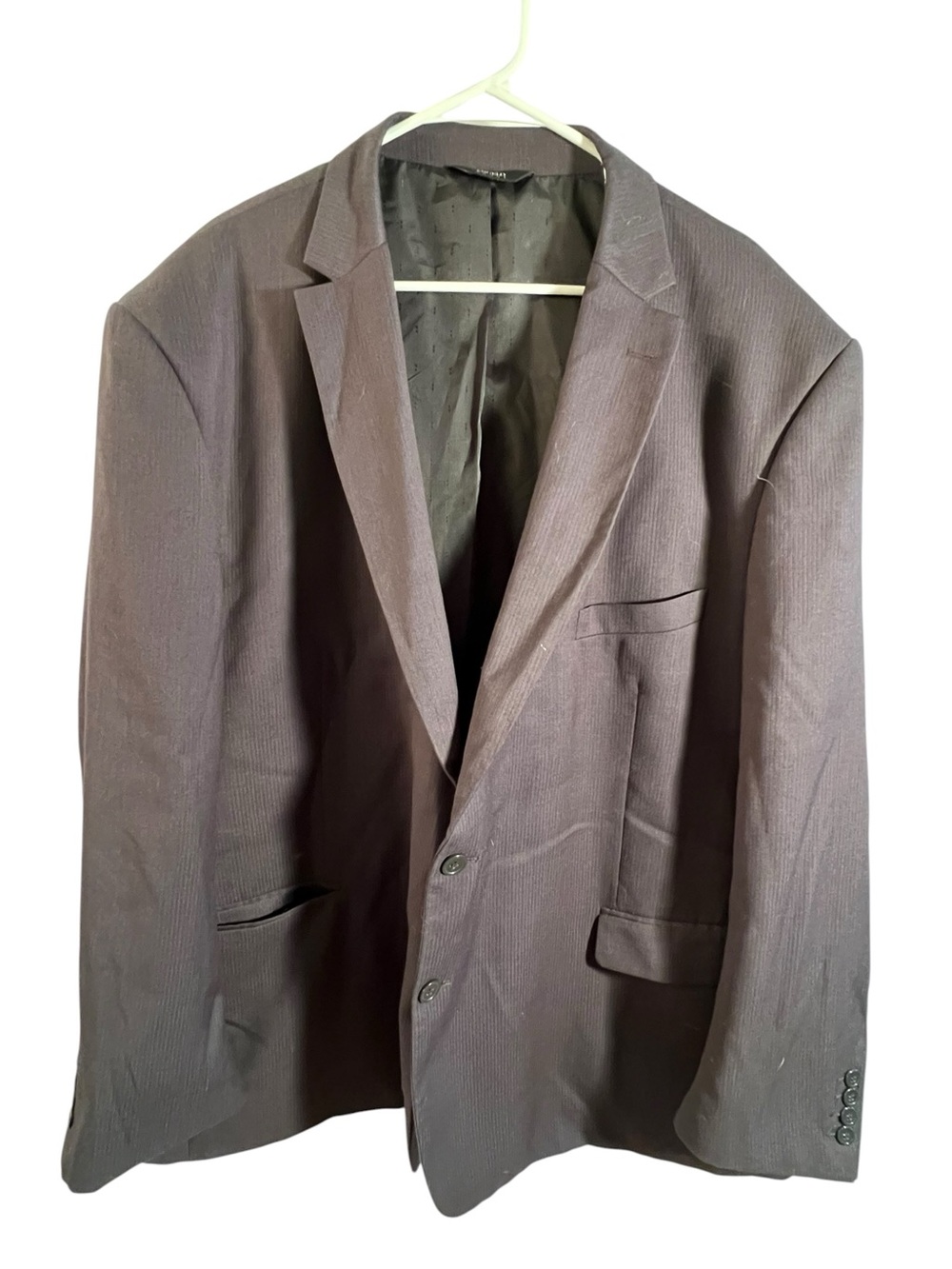 Angelo Rossi Mens Size 56R Suit Jacket Blazer 2 Button Charcoal Gray Long Sleeve